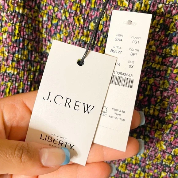 J Crew Liberty Fabric NWT! Organic Cotton Ditsy Floral Daydream Dress Size: 2X - Picture 6 of 8